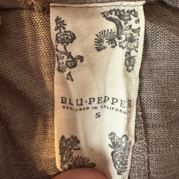 Blu Pepper Anthro Boho Colorful Embroidery Fringe Gray Aztec Sweater Shirt Small - Picture 7 of 8